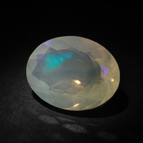 Opale naturale multicolore da 3,63 ct, taglio ovale, trasparente