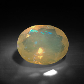Opale naturale multicolore da 3,16 ct, taglio ovale, trasparente