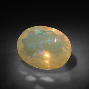 Opale naturale multicolore da 3,16 ct, taglio ovale, trasparente