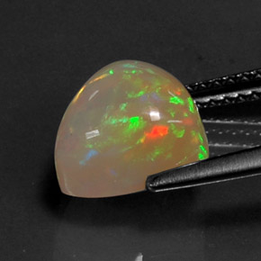 Opale naturale multicolore da 2,67 ct, trasparente, trasparente/traslucido