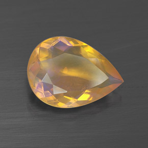 Opale naturale multicolore da 1,75 ct, taglio a pera, trasparente
