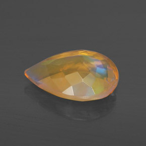 Opale naturale multicolore da 1,75 ct, taglio a pera, trasparente