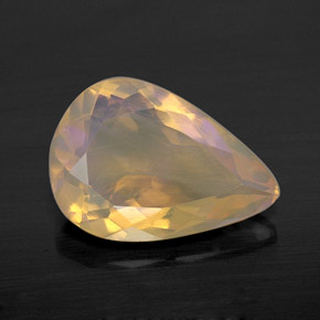 Opale naturale multicolore da 2,01 ct, taglio a pera, trasparente