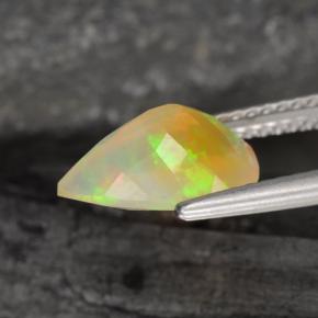 Opale naturale multicolore da 1,57 ct, taglio a pera, trasparente