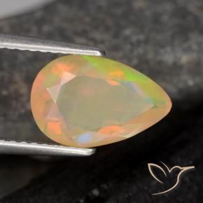 Opale Multicolore naturale da 1.50 ct, Forma a pera, Trasparente