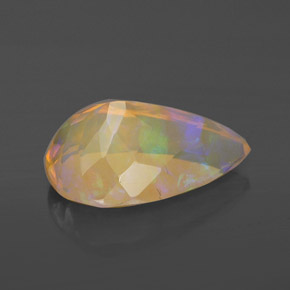 Opale naturale multicolore da 2,71 ct, taglio a pera, trasparente