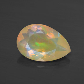 Opale naturale multicolore da 1,49 ct, taglio a pera, trasparente