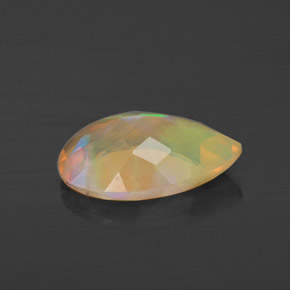 Opale naturale multicolore da 1,49 ct, taglio a pera, trasparente