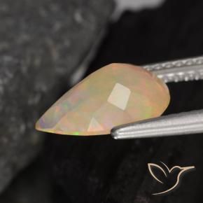 Opale Multicolore naturale da 1.28 ct, Forma a pera, Trasparente