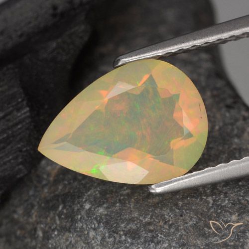 1.40ct Naturale Multicolore Opale, Forma a pera, Trasparente