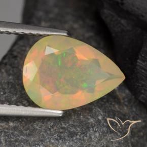 Opale Multicolore naturale da 1.40 ct, Forma a pera, Trasparente