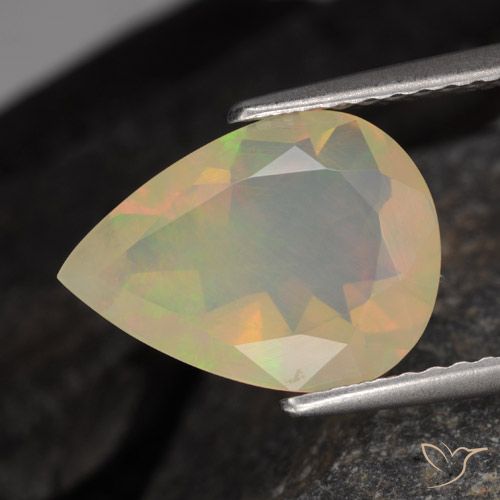 1.64ct Naturale Multicolore Opale, Forma a pera, Traslucido