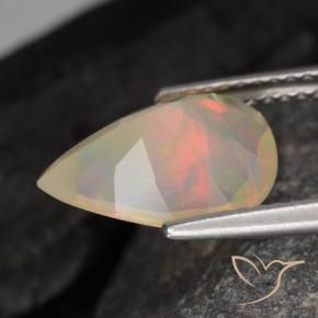 Opale Multicolore naturale da 1.64 ct, Forma a pera, Traslucido