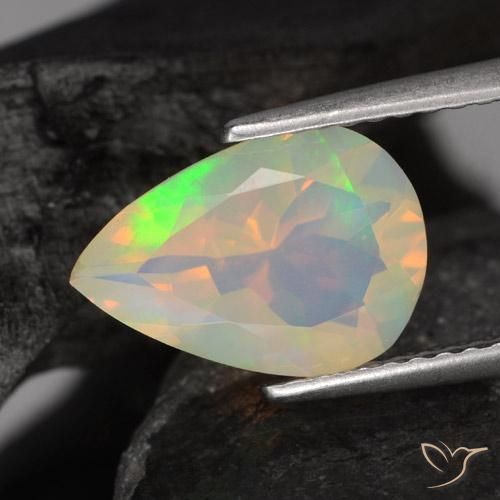 1.47ct Naturale Multicolore Opale, Forma a pera, Trasparente, Photo A