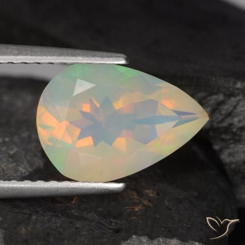 Opale Multicolore naturale da 1.47 ct, Forma a pera, Trasparente