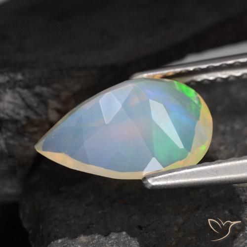 Opale Multicolore naturale da 1.47 ct, Forma a pera, Trasparente