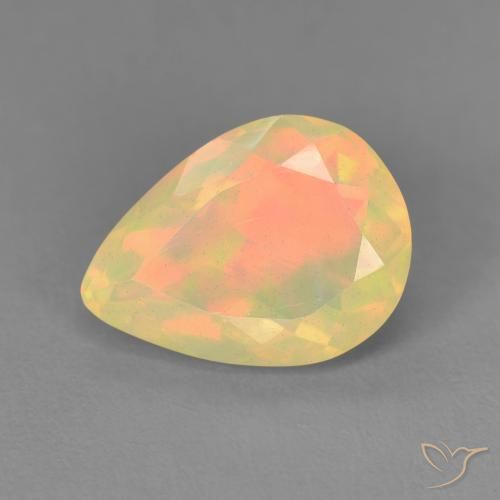 1.54ct Naturale Multicolore Opale, Forma a pera, Trasparente, Photo A