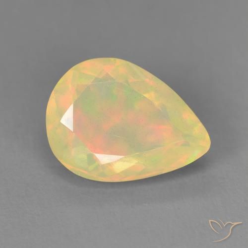 Opale Multicolore naturale da 1.54 ct, Forma a pera, Trasparente
