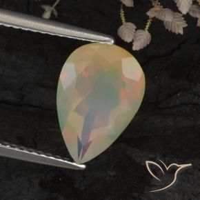 Opale Multicolore naturale da 1.73 ct, Forma a pera, Trasparente