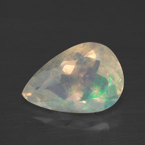 Opale naturale multicolore da 2,73 ct, taglio a pera, trasparente