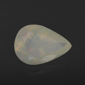 Opale naturale multicolore da 1,85 ct, taglio a pera, trasparente