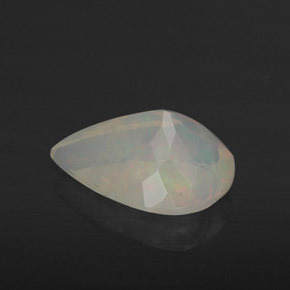 Opale naturale multicolore da 1,85 ct, taglio a pera, trasparente