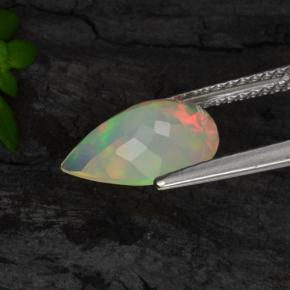 Opale naturale giallo da 1,28 ct, taglio a pera, trasparente