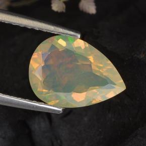 Opale naturale multicolore da 1,33 ct, taglio a pera, trasparente