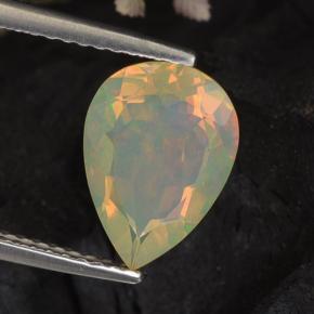 Opale naturale multicolore da 1,33 ct, taglio a pera, trasparente
