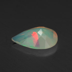 Opale naturale multicolore da 1,53 ct, taglio a pera, trasparente