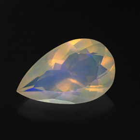 Opale naturale multicolore da 1,98 ct, taglio a pera, trasparente