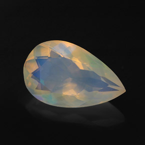 Opale naturale multicolore da 1,98 ct, taglio a pera, trasparente