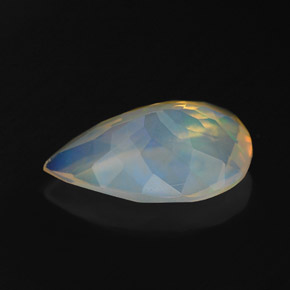 Opale naturale multicolore da 1,98 ct, taglio a pera, trasparente