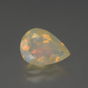 Opale naturale multicolore da 1,68 ct, taglio a pera, trasparente