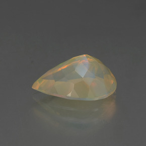 Opale naturale multicolore da 1,68 ct, taglio a pera, trasparente