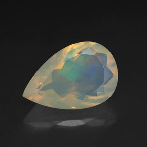 Opale naturale multicolore da 1,93 ct, taglio a pera, trasparente