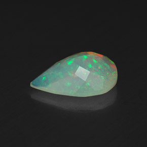 Opale naturale multicolore da 1,28 ct, taglio a pera, trasparente