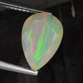 Opale naturale bianco da 1,64 ct, taglio a pera, trasparente