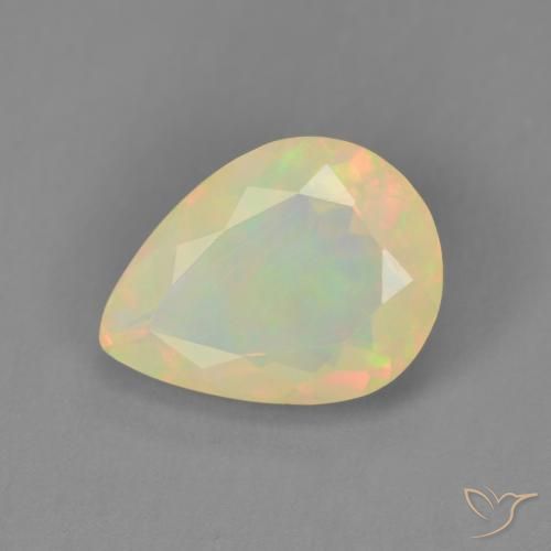 1.69ct Naturale Multicolore Opale, Forma a pera, Trasparente