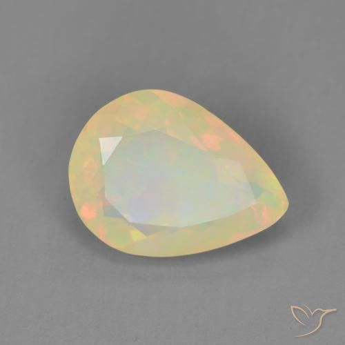 Opale Multicolore naturale da 1.69 ct, Forma a pera, Trasparente