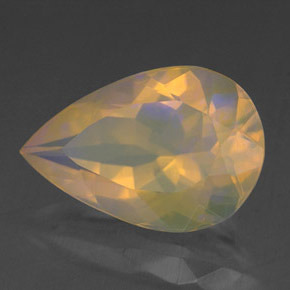 Opale naturale multicolore da 1,68 ct, taglio a pera, trasparente