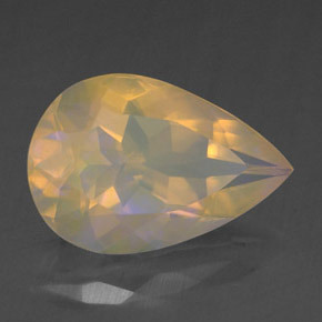 Opale naturale multicolore da 1,68 ct, taglio a pera, trasparente