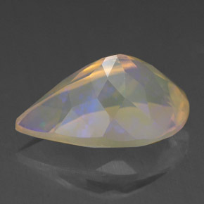 Opale naturale multicolore da 1,68 ct, taglio a pera, trasparente