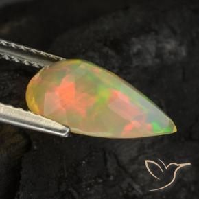 Opale Multicolore naturale da 1.65 ct, Forma a pera, Trasparente