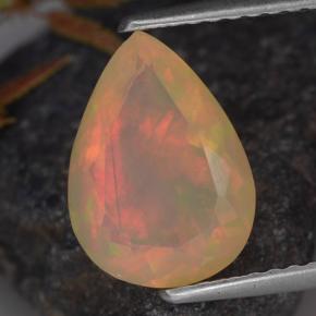 Opale naturale multicolore da 1,33 ct, taglio a pera, trasparente