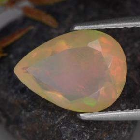 Opale naturale multicolore da 1,33 ct, taglio a pera, trasparente