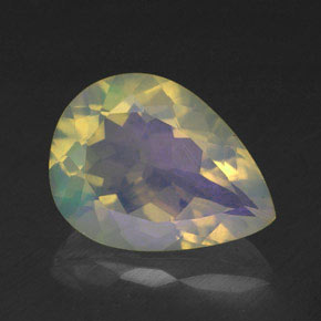 Opale naturale multicolore da 1,87 ct, taglio a pera, trasparente