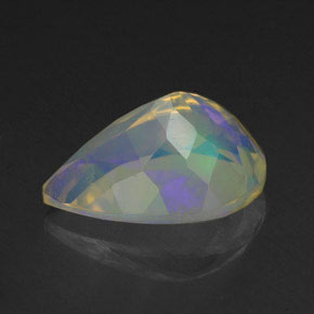Opale naturale multicolore da 1,87 ct, taglio a pera, trasparente
