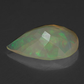 Opale naturale multicolore da 1,43 ct, taglio a pera, trasparente