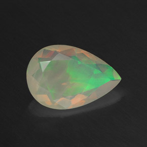 Opale naturale multicolore da 1,01 ct, taglio a pera, trasparente